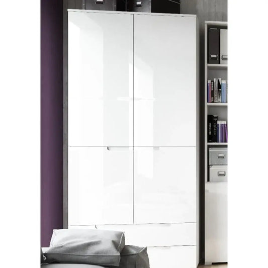 Santino White High Gloss Wardrobe