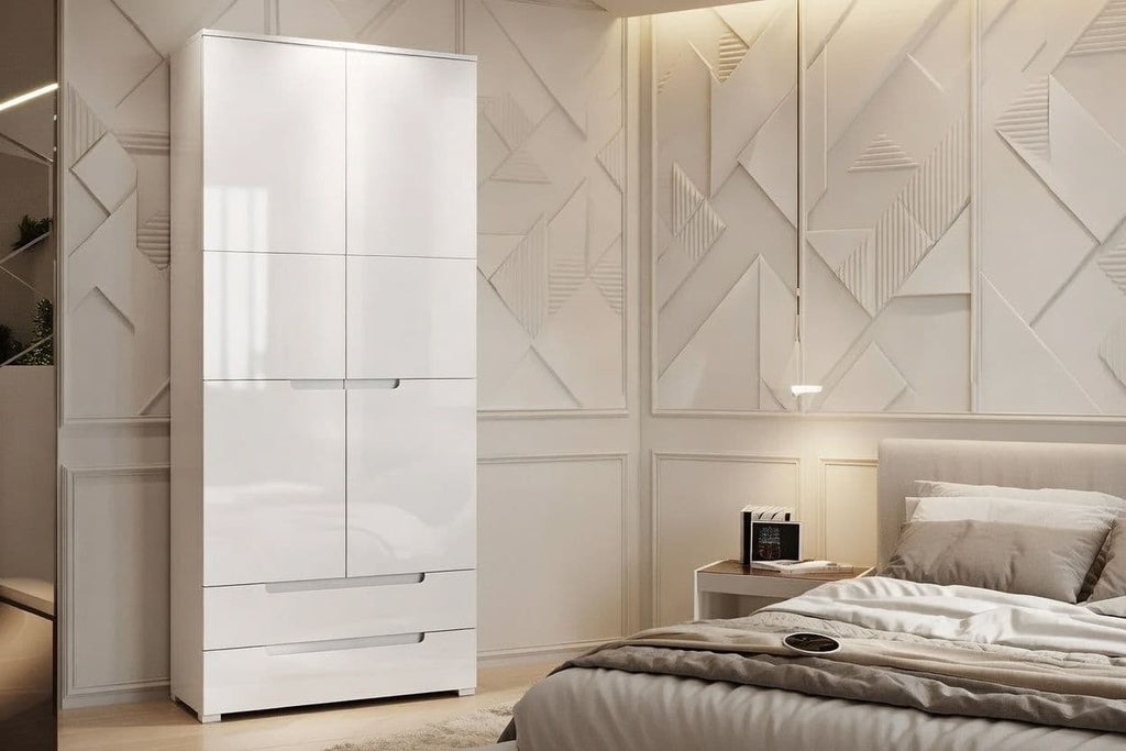 Santino White High Gloss Wardrobe