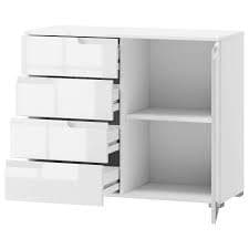 Sofia White High Gloss Narrow Sideboard