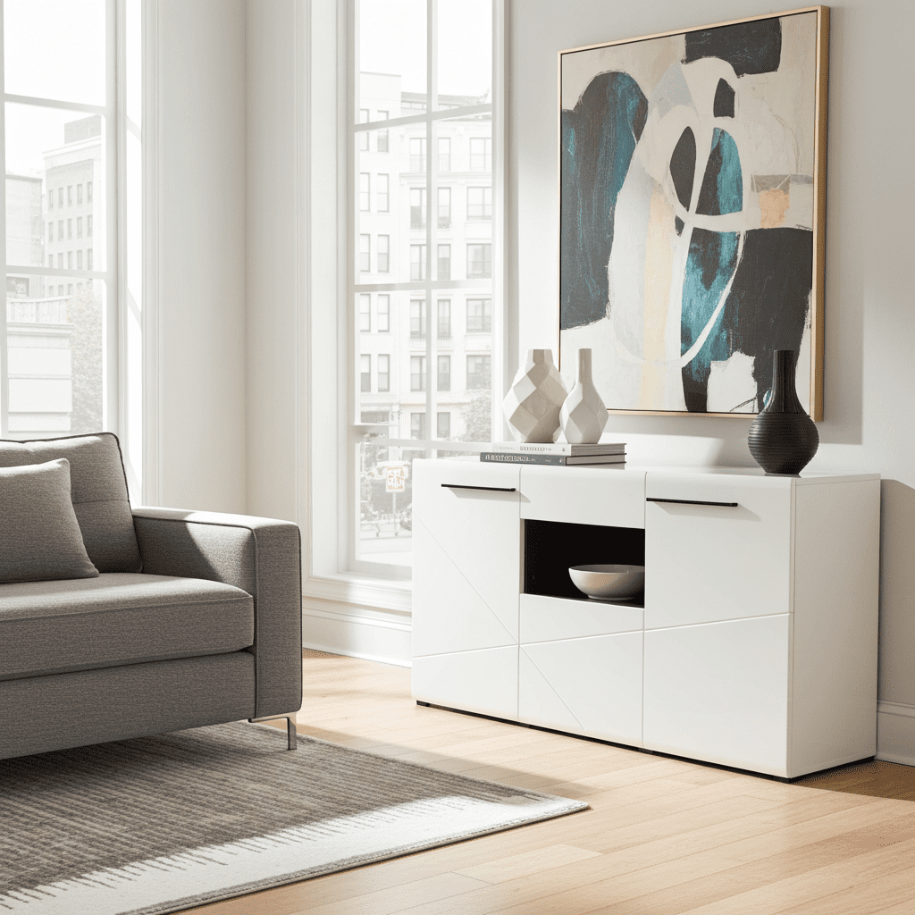 Glassia White Gloss Sideboard