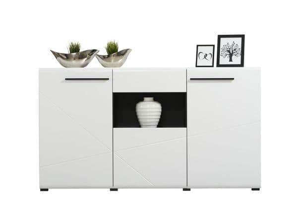 Glassia White Gloss Tall Sideboard