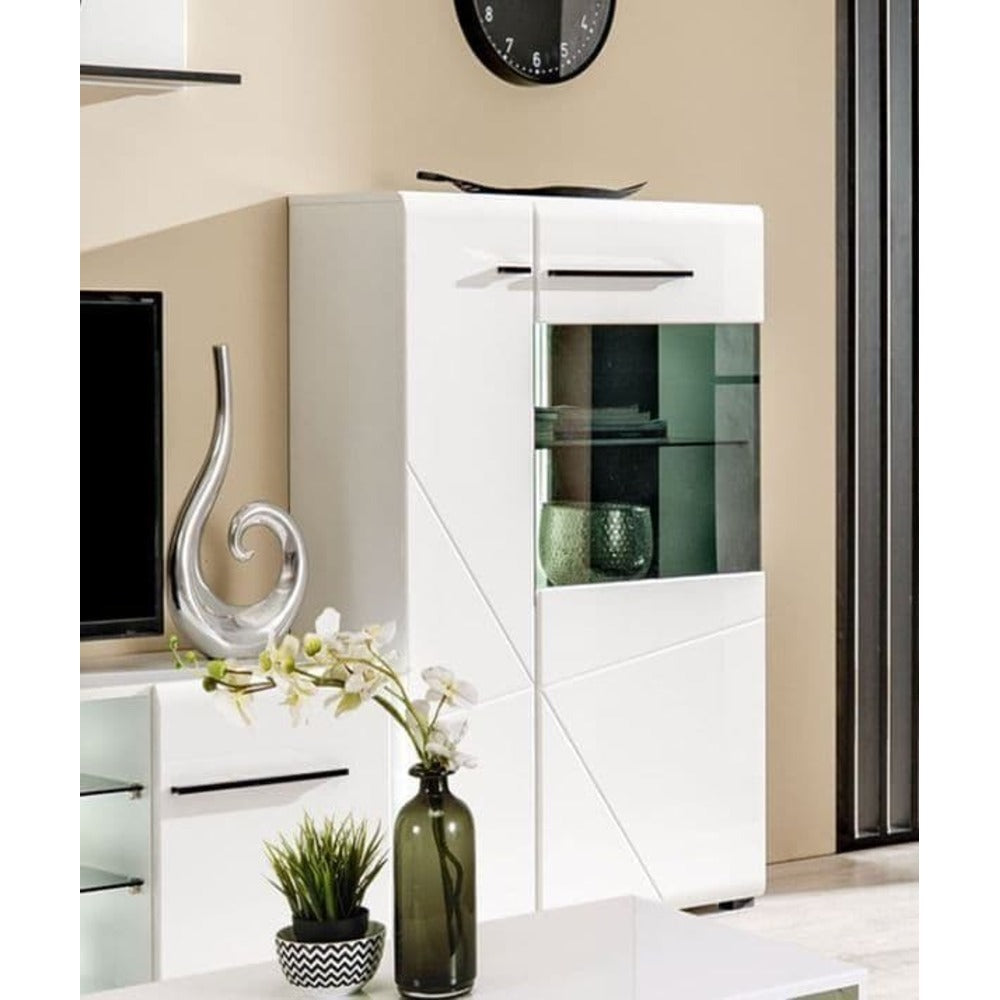 Glassia White Short Display Cabinet