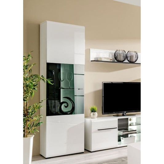 Glassia White Tall Display Cabinet