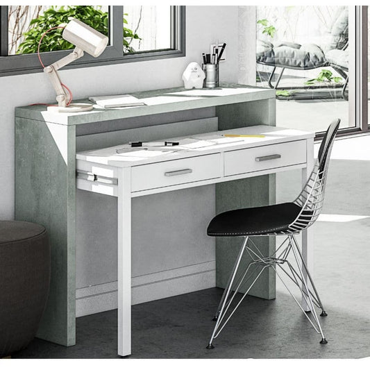 Karin Artic Concrete Grey And White Desk/Dressing Table or Console Table