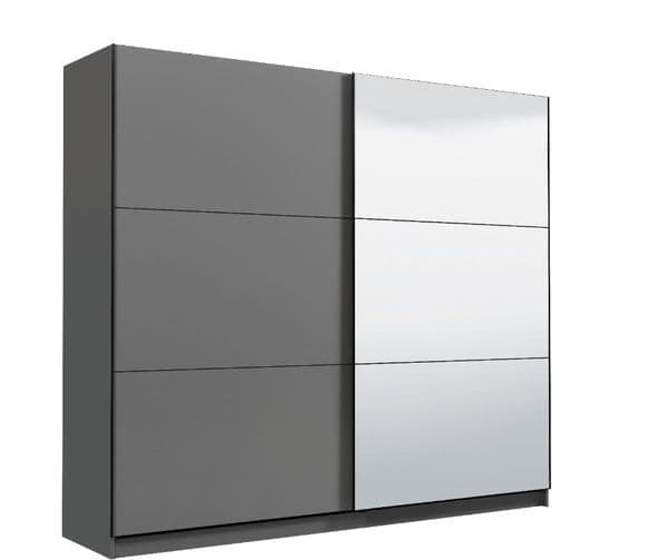 Valentina Grey mirrored Sliding Wardrobe