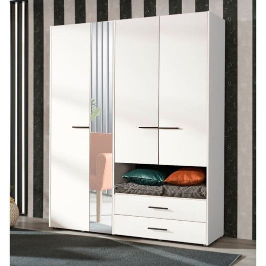 white mirrored armoire wardrobe