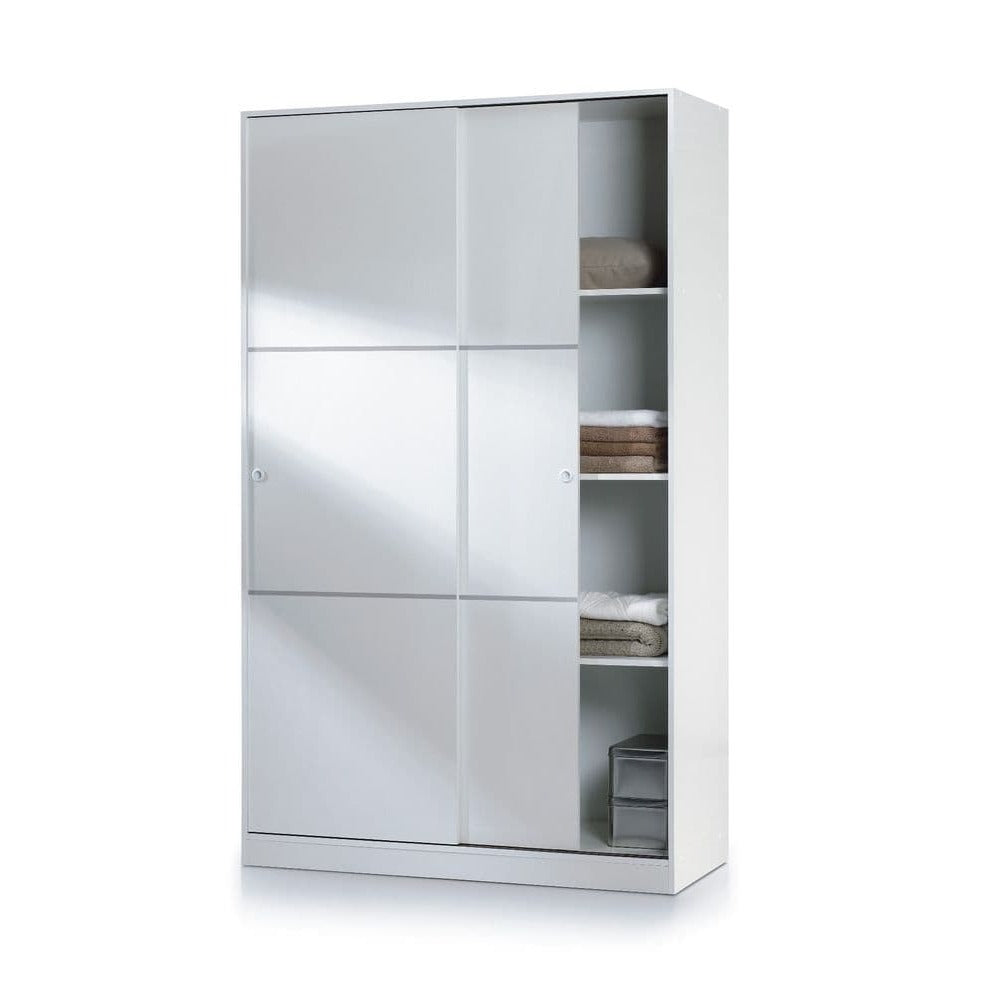 white sliding door wardrobe