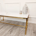 whitewashed coffee table with storage